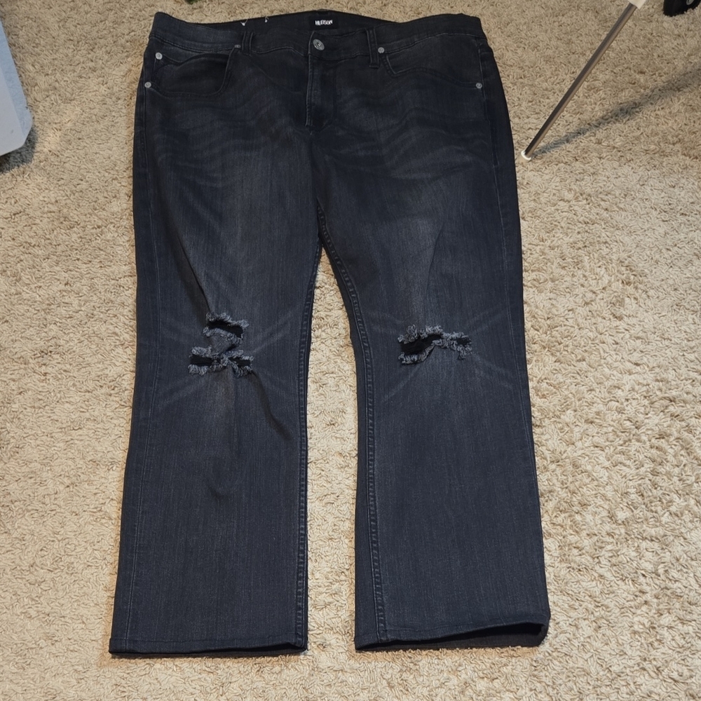Hudson Blake Slim Straight Black Distressed Jeans‎